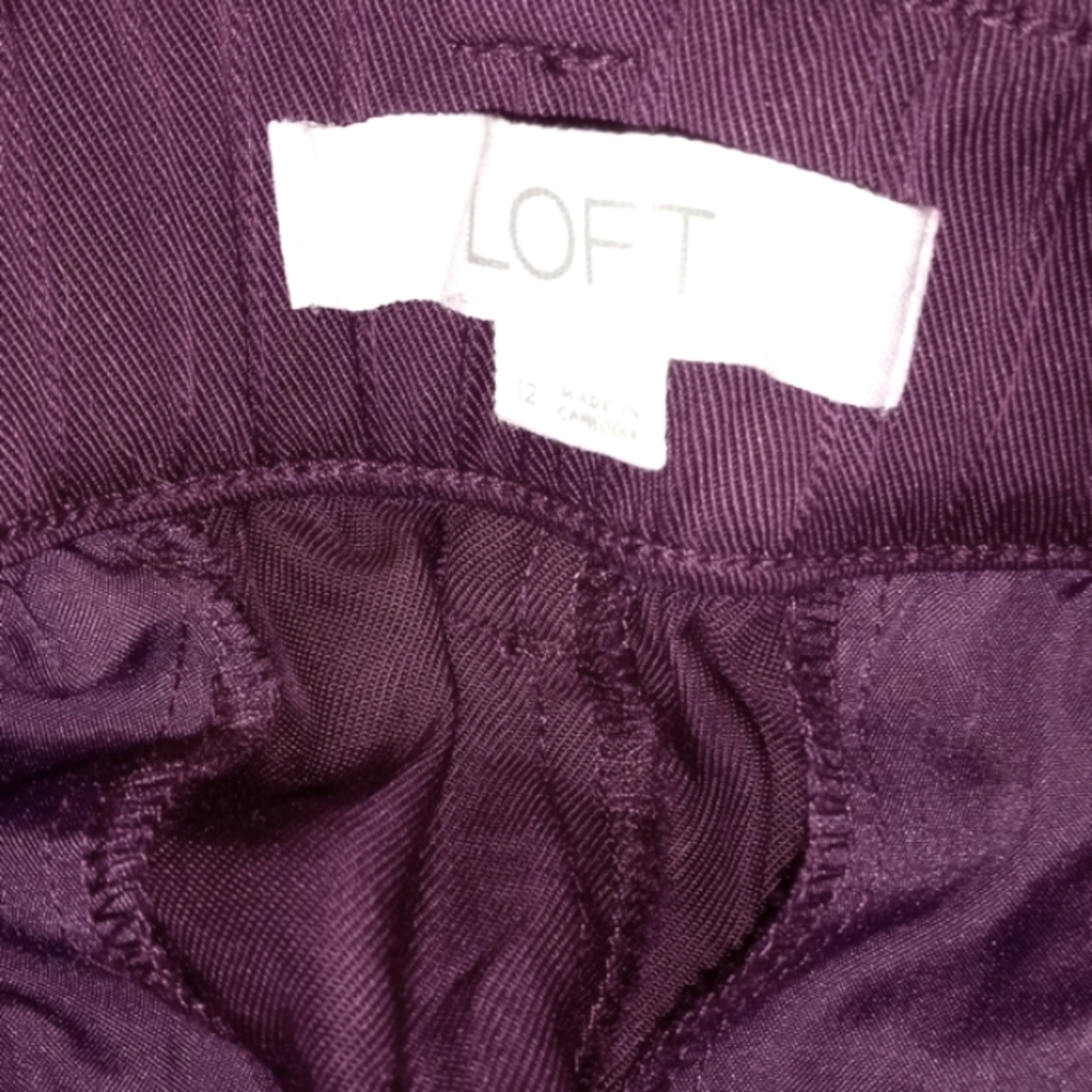 LOFT Deep Burgundy Women's Trousers - Picture 5 of 6